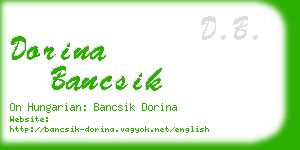 dorina bancsik business card